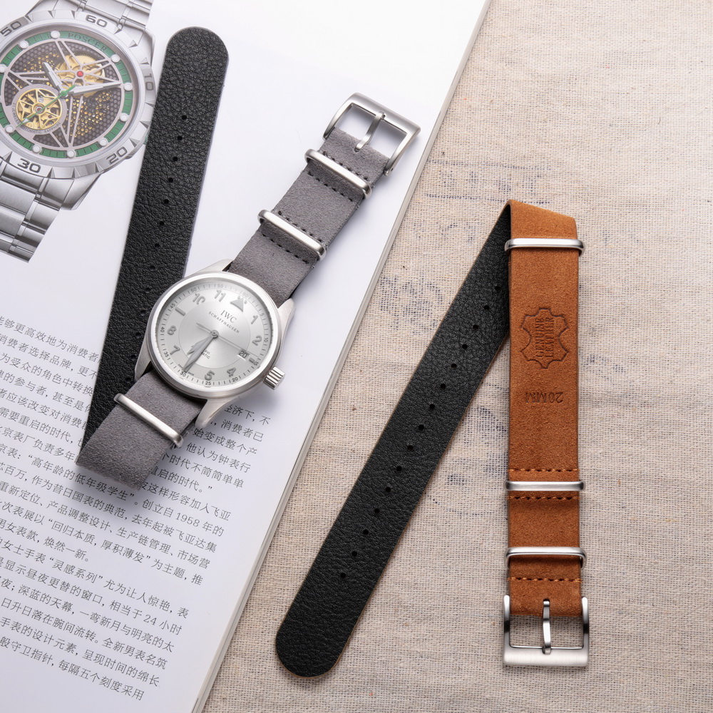 Tropic Strap Vintage - HEMSUT 진짜 가죽 시계 밴드, 스웨이드