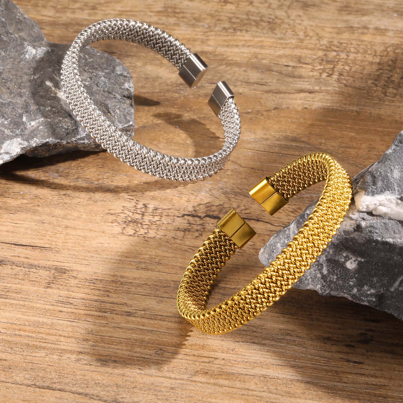 10mm 땋은 스트레치 스트랩 오픈 팔찌, 맞춤형 메쉬 - Mesh Strap Metal 리뷰 및 가격