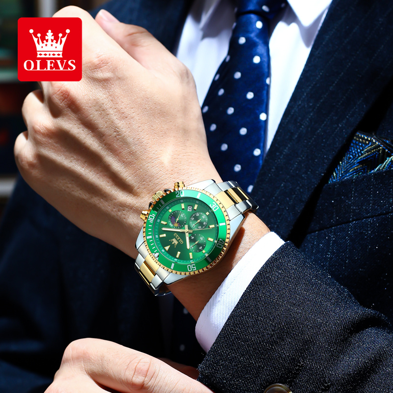 OLEVS 2870 남성용 시계 문페이즈 스틸 캘린더  - Rolex Watch Datejust 리뷰 및 가격